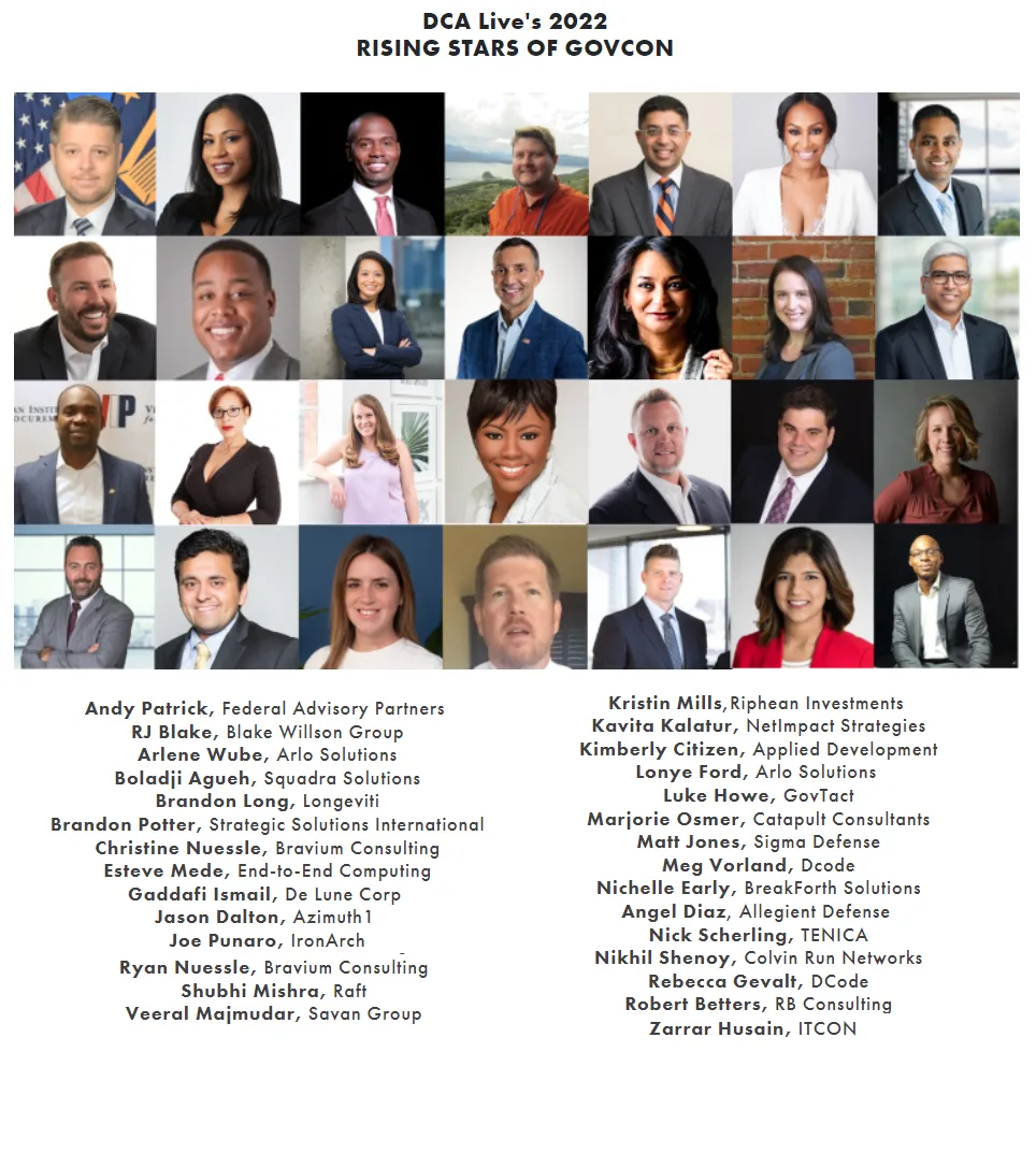Archive image 1 accompanying DCA Live's 2022 RISING STARS OF GOVCON
